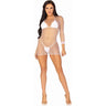 Leg Avenue - Womens Supreme Fence Net Long Sleeved Mini Dress