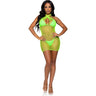 Leg Avenue - Womens Woven Net Twist Halter Mini Dress