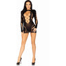 Leg Avenue - Womens Seamless Cut Out Long Sleeve Mini Dress
