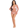 Leg Avenue - Womens Zigzag Rainbow Net Long Sleeved Mini Dress