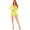 Leg Avenue - Womens Crochet Lace Long Sleeved Mini Dress