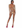 Leg Avenue - Womens Rainbow Fishnet Long Sleeved Mini Dress