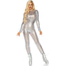 Leg Avenue - Womens Laser Cut Metallic Catsuit