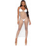 Leg Avenue - Womens Woven Twist Net Backless Maxi Dress