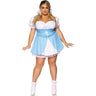 Leg Avenue - Womens Plus Size Gingham Dress with Split Skirt Accent