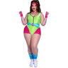 Leg Avenue - Womens Plus Size 4 Piece 80s Workout Hottie Costume
