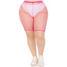 Leg Avenue - Womens Plus Size Industrial Net Biker Shorts