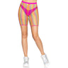 Leg Avenue - Womens Ombre Rainbow Woven Net Biker Shorts