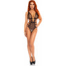 Leg Avenue - Womens Fishnet Cut Out Strappy G-String Teddy
