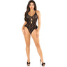 Leg Avenue - Womens Floral Lace Halter Teddy