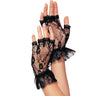 Leg Avenue - Womens Lace Ruffle Wrist Length Fingerless Gloves
