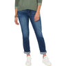 Democracy - Womens Absolution Cuffed Blue Denim Petite Girlfriend Jeans