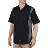 Dickies - Men's Work Short Sleeve Bk/Ch 2Tone Dow Shirt