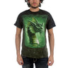 Fantasy - Green Dragon Adult T-Shirt In Dark Green Crinkle Dye