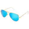 Ray-Ban - Mens Aviators Sunglasses In Gold, Eye Size: 58