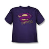 Superman - Bizzaro Logo Distressed Big Boys T-Shirt In Purple