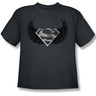 Superman - Dirty Wings Big Boys T-Shirt In Charcoal
