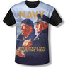 Navy - Mens Long Gaze T-Shirt