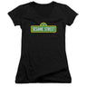 Sesame Street - Juniors Logo V-Neck T-Shirt