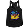 Saved By The Bell - Womens Round Logo Raw Edge Racerback Tank